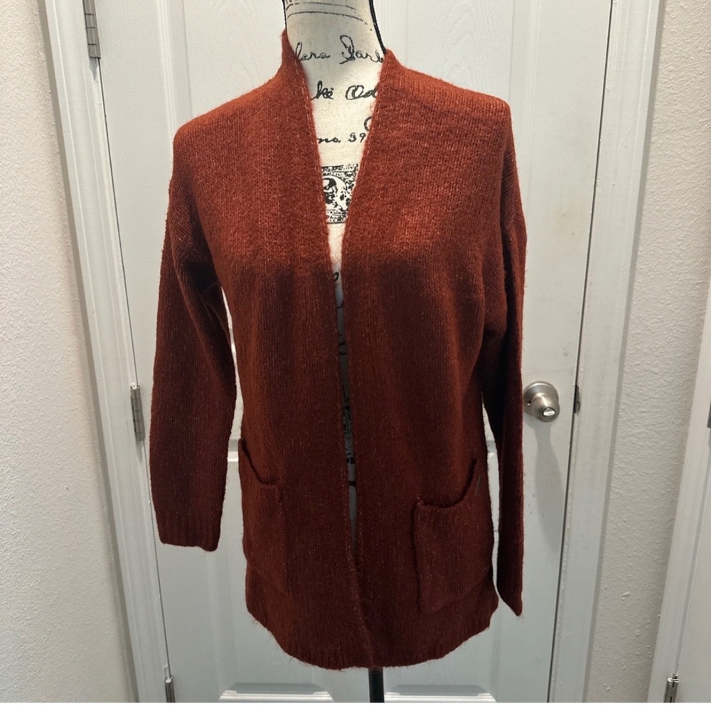 Abercrombie & Fitch Open-Front Rust Cardigan Sweater